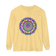 Colorful and intricate mandala design on unisex long sleeve t-shirt