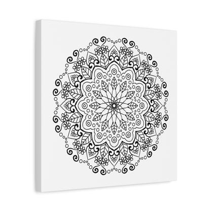 Handmade Mandala Art - Black & White Wall Art on Matte Canvas, Stretched, 125 thick, intricate design