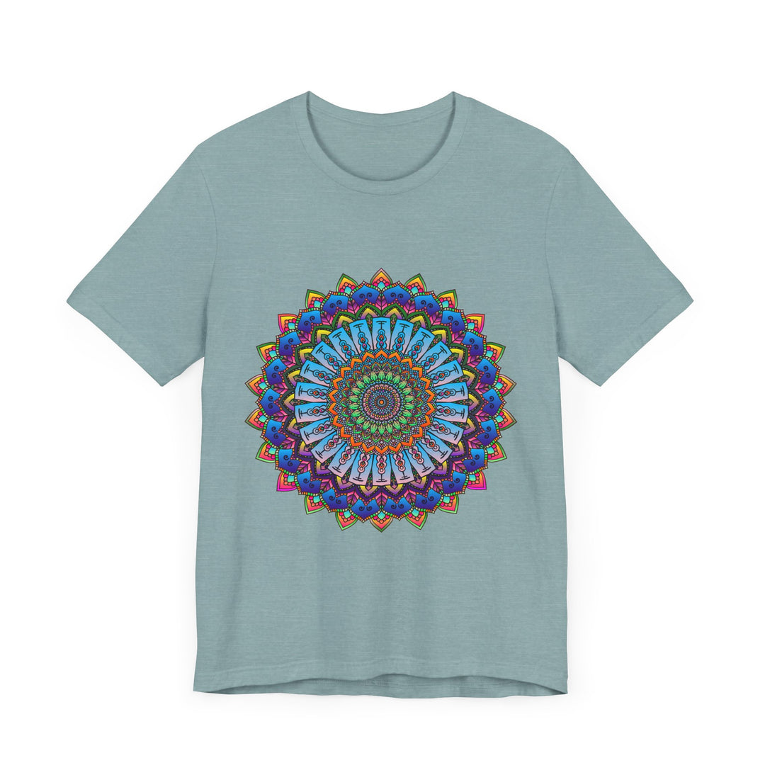 Vibrant Mandala Tee featuring a colorful and intricate design on a soft, comfortable fabric, perfect for adding a pop of color to your wardrobe