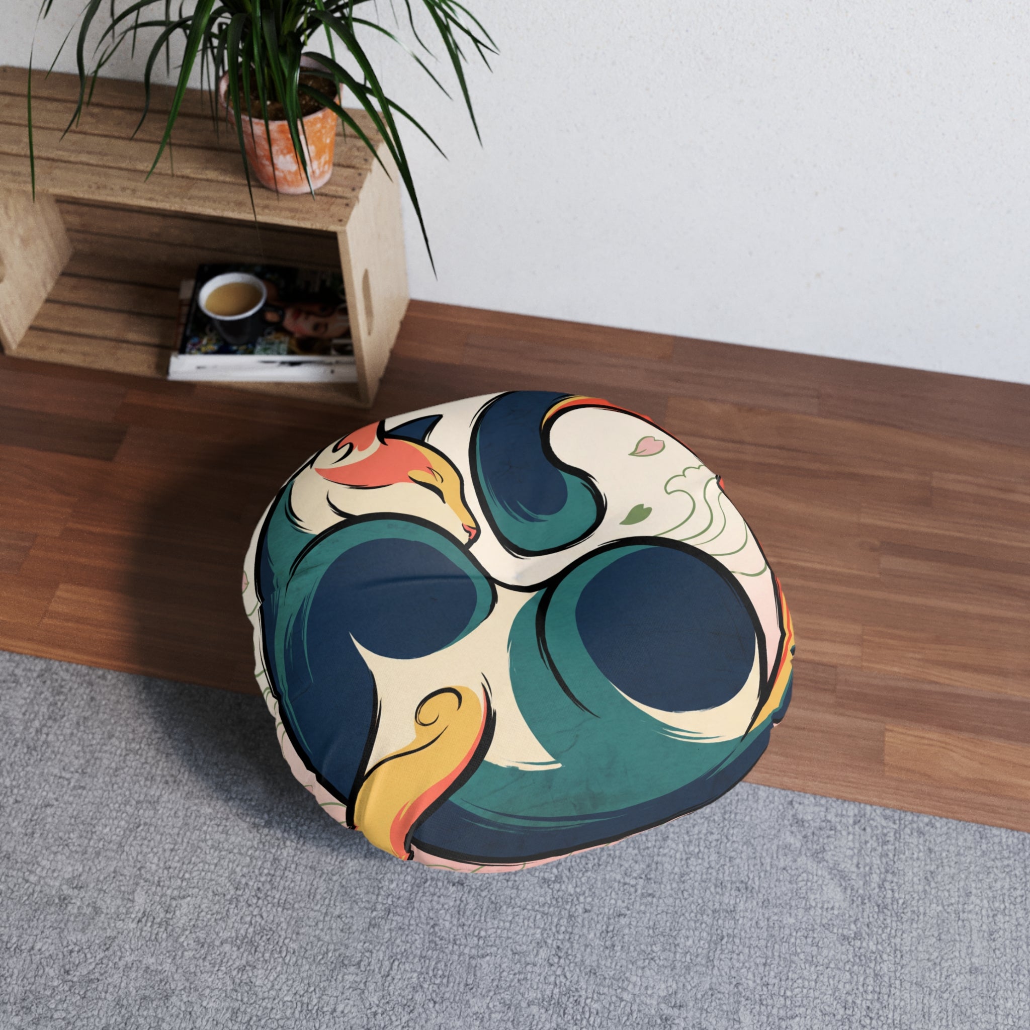 New Year Cozy Cat Floor Pillow