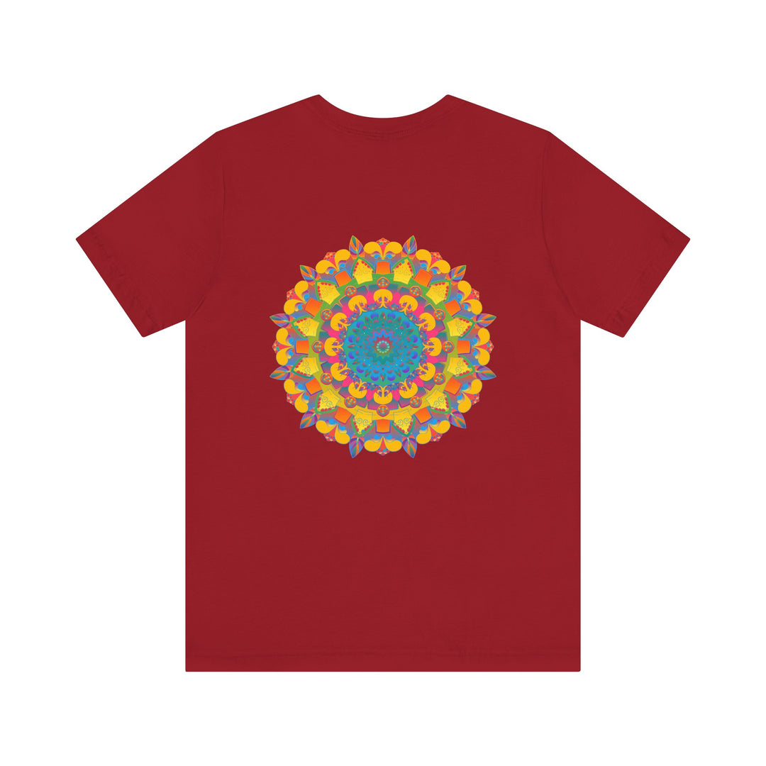 Colorful and intricate mandala design t-shirt representing peace and harmony