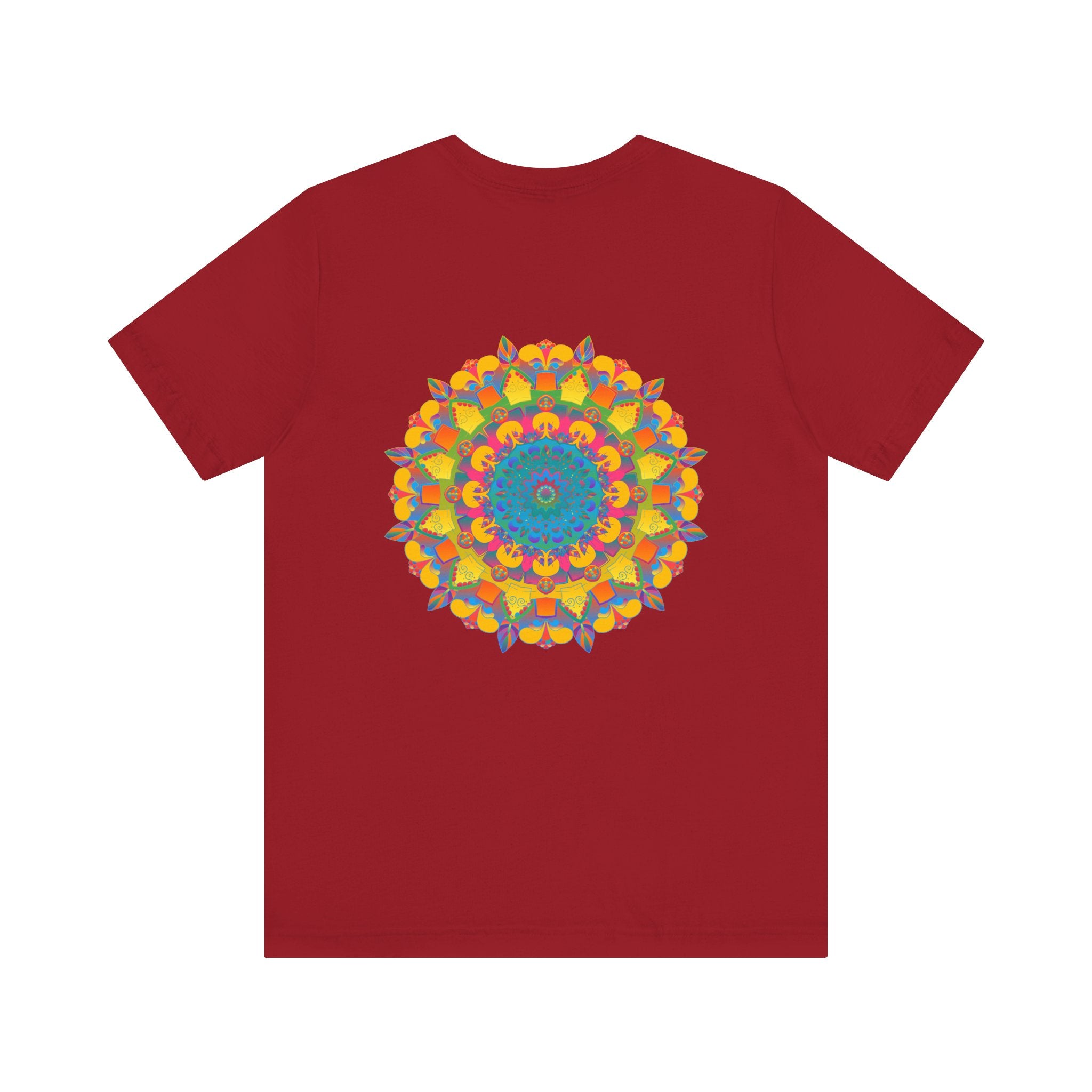 Colorful and intricate mandala design t-shirt representing peace and harmony