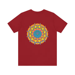 Colorful and intricate mandala design t-shirt representing peace and harmony