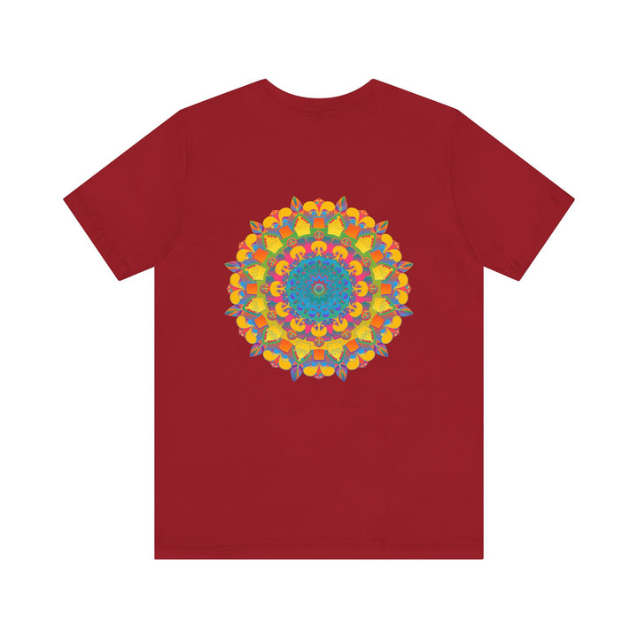 Colorful and intricate mandala design t-shirt representing peace and harmony