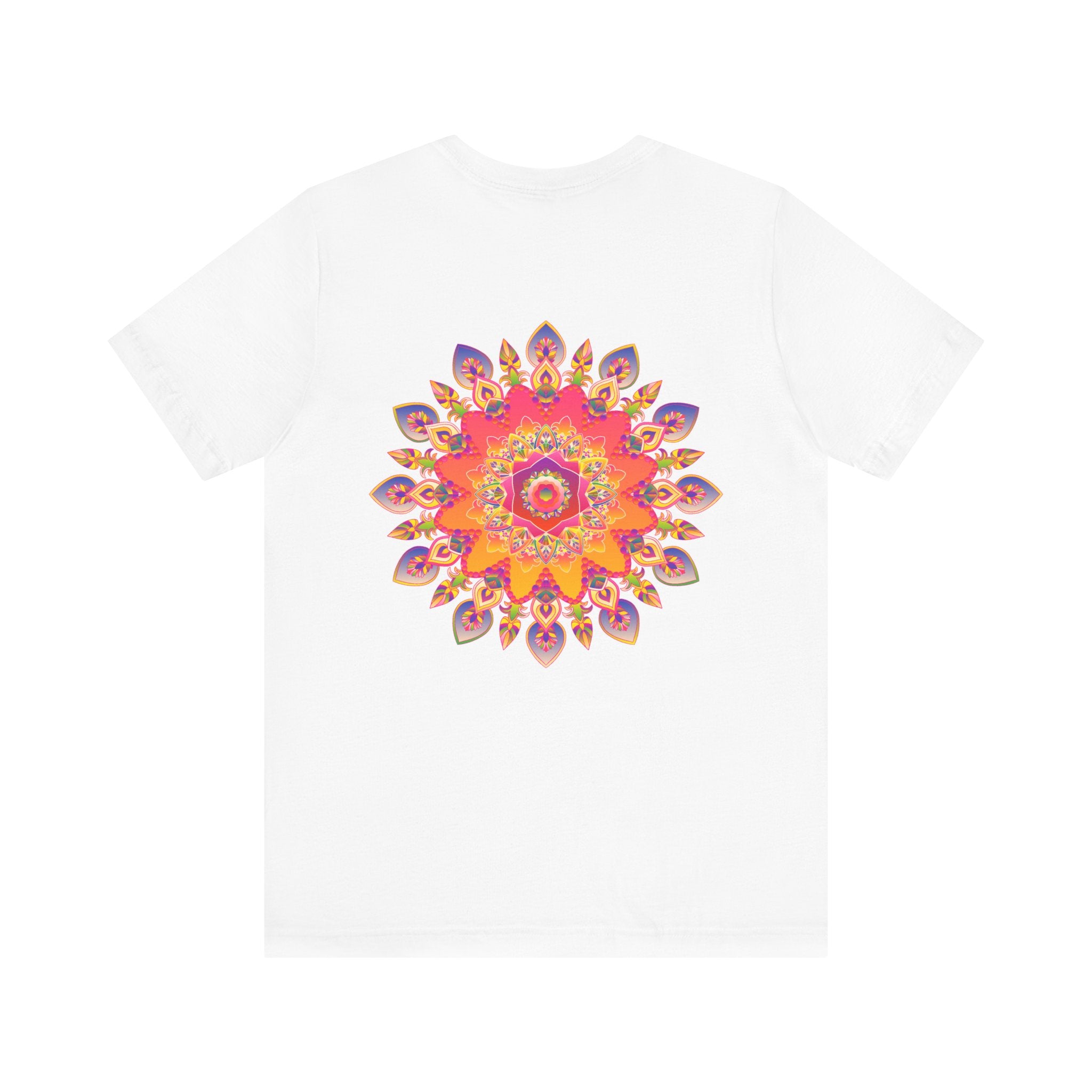 Vibrant Mandala Tee featuring intricate spiritual design for peace and harmony