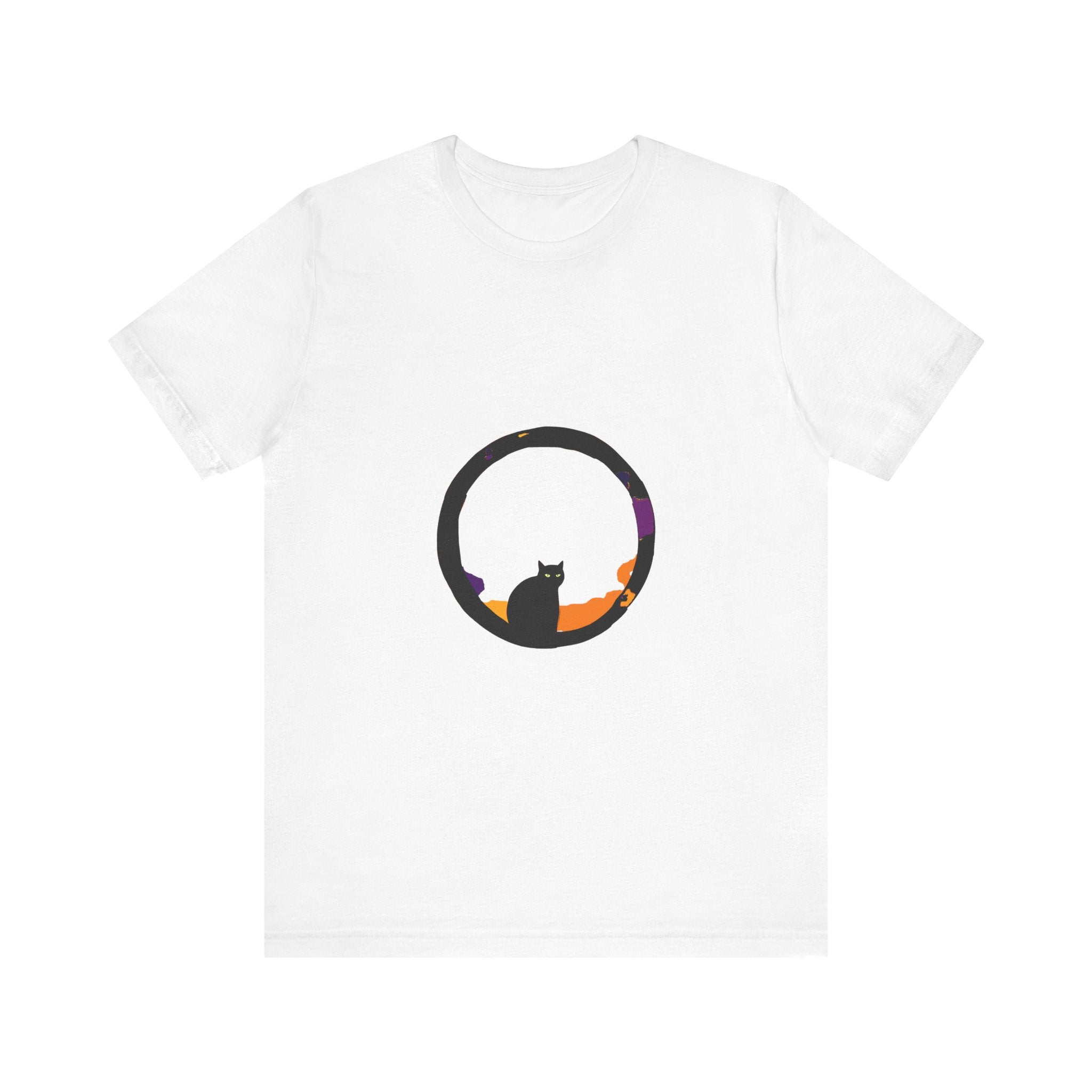 Black Cat Mystery Moon T-Shirt featuring a spooky and stylish design