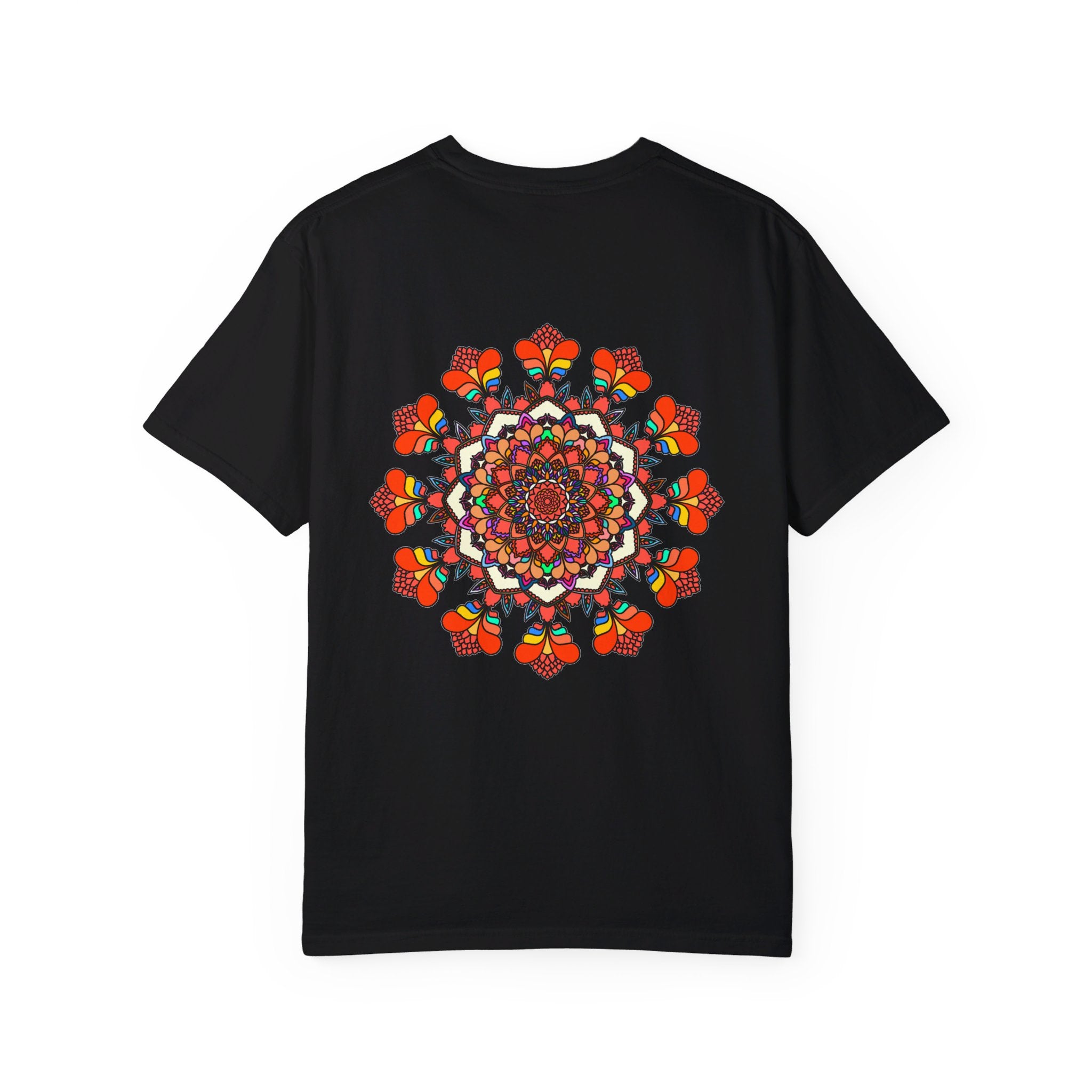 Comfortable unisex mandala t-shirt with hand-drawn mandala art design