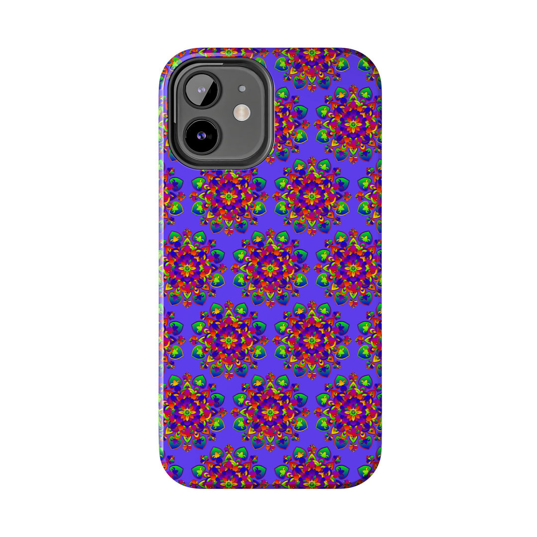 Tiled Hand Drawn Mandala Rainbow Phone Case - Standard alt text 48