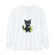 Black Cat Watercolor - Long Sleeve T-Shirt with vibrant and detailed feline design