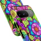 Floral Fantasy iPhone and Google Pixel Case in Bright Green Palette