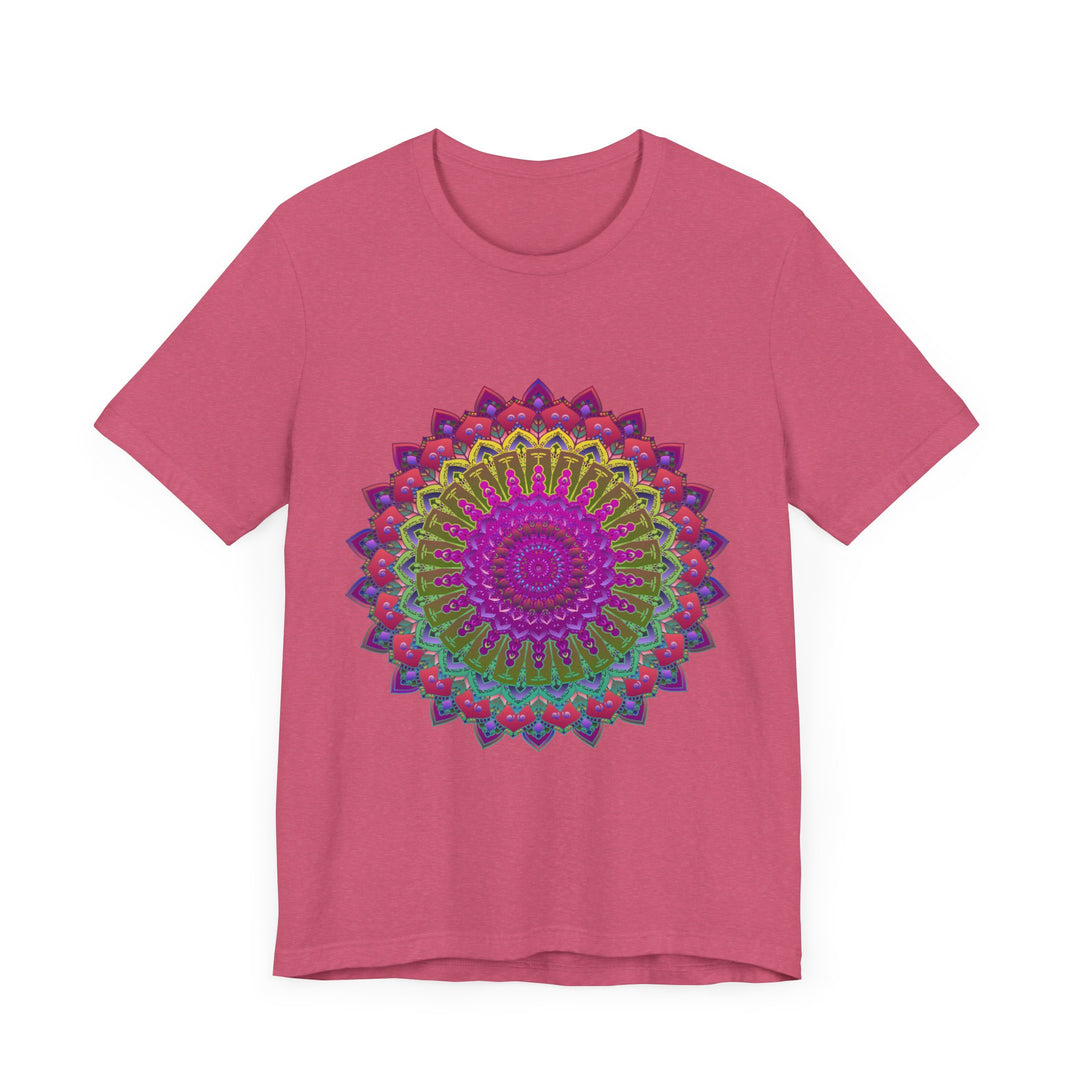 Vibrant Mandala Tee - Colorful Spiritual Art: A beautiful, colorful mandala design adorns this comfortable and stylish t-shirt, perfect for those seeking a spiritual and artistic look