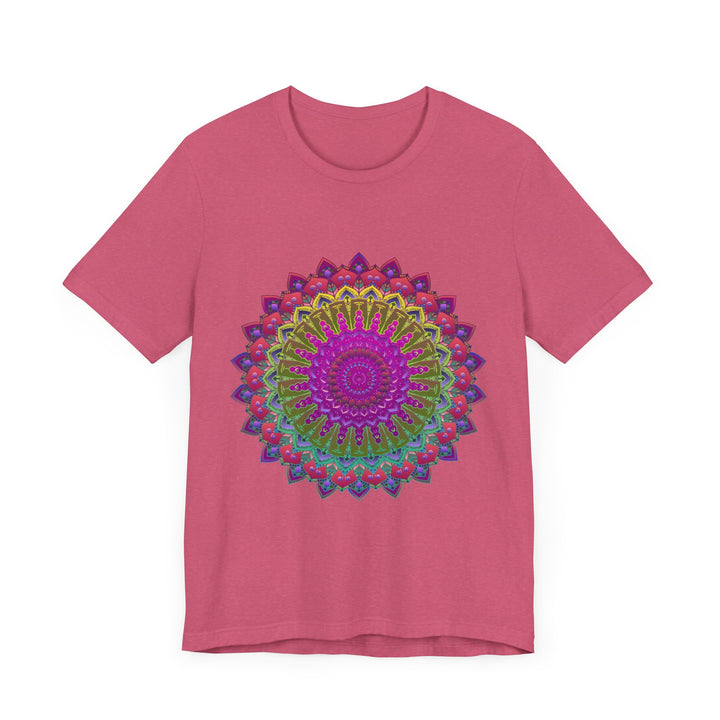 Vibrant Mandala Tee - Colorful Spiritual Art: A beautiful, colorful mandala design adorns this comfortable and stylish t-shirt, perfect for those seeking a spiritual and artistic look