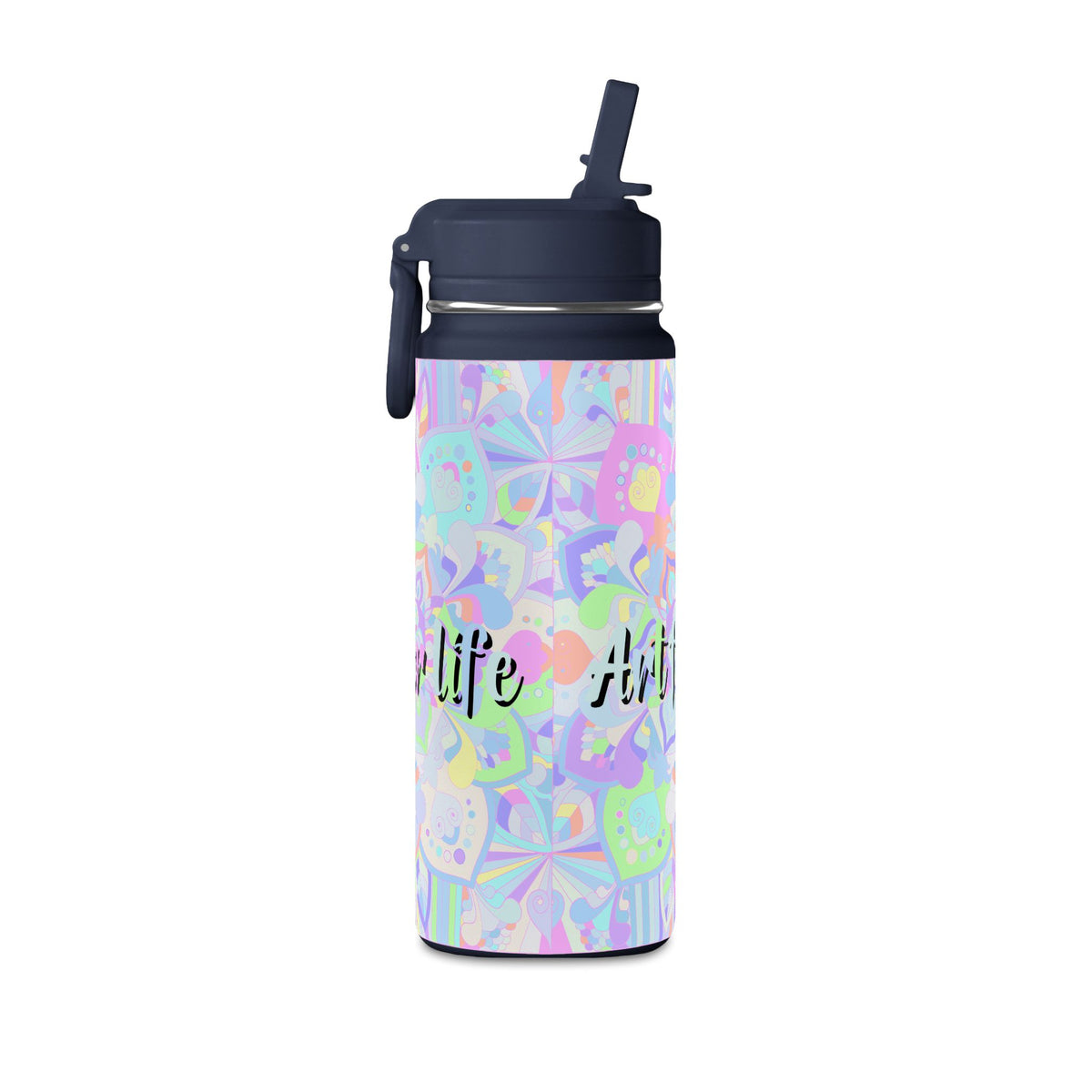 Pastel Floral Mini Water Bottle — "Art for Life" 20oz