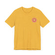 A beautiful and colorful mandala tee with spiritual motifs for peace and harmony
