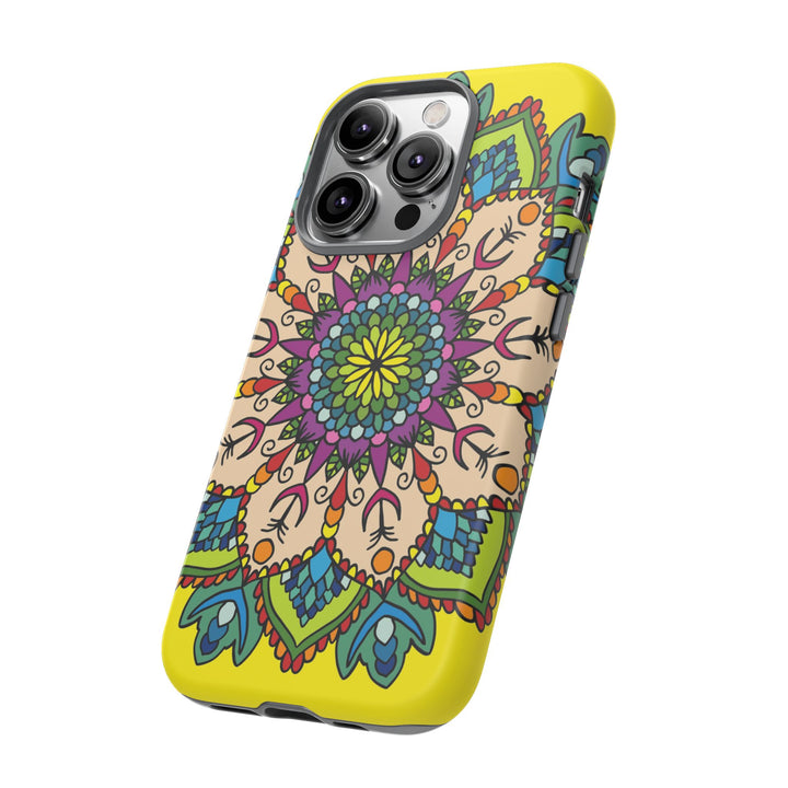 Intricate Floral Yellow Phone Case for Bold Protection and Style