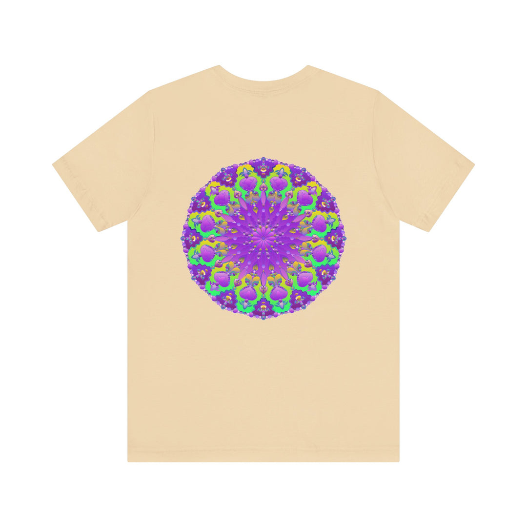 Beautiful purple mandala tee featuring intricate design for spiritual peace and harmony, perfect for meditation and yoga practice