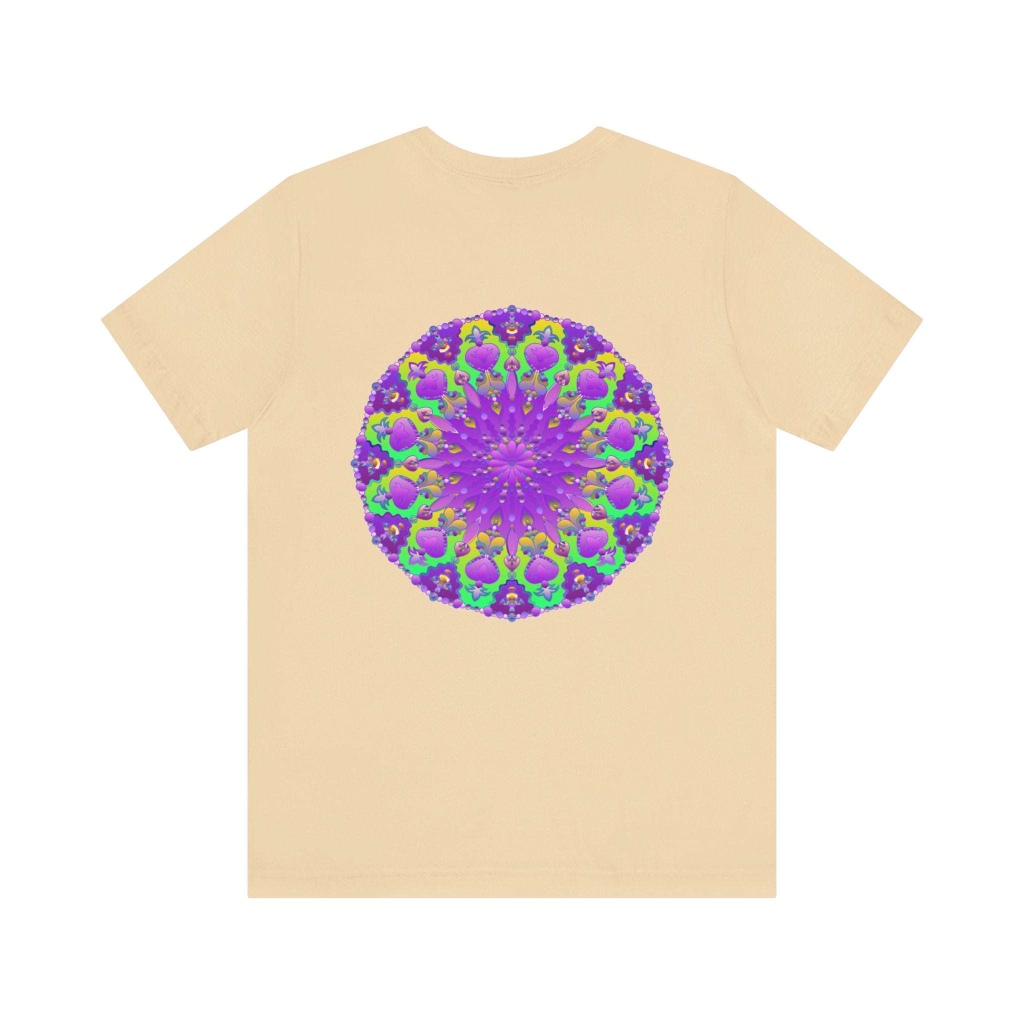 Beautiful purple mandala tee featuring intricate design for spiritual peace and harmony, perfect for meditation and yoga practice