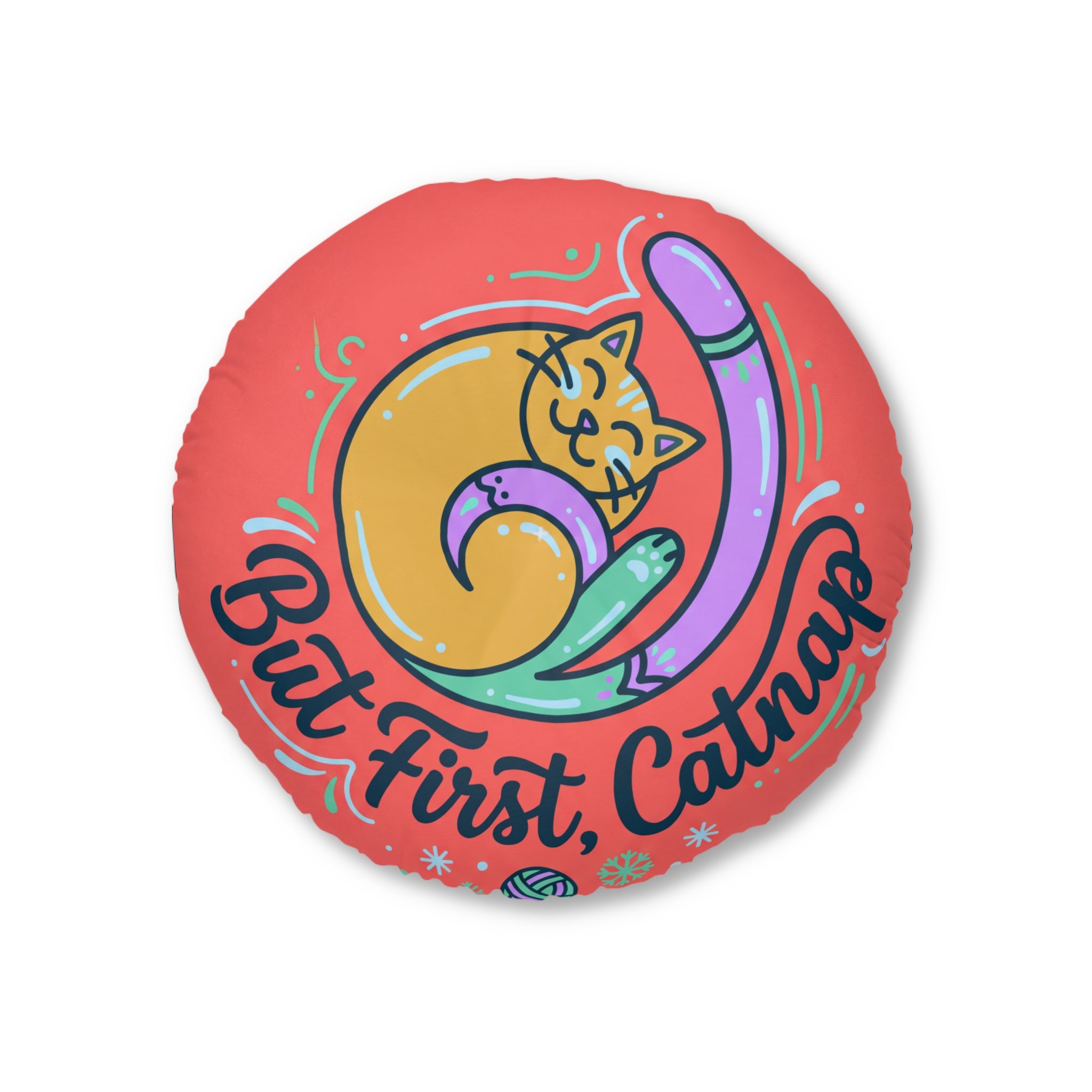 Cozy Curl Cat Floor Pillow — But First, Catnap