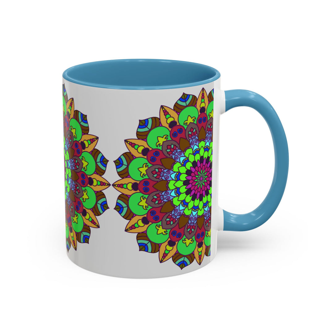 Elegant and detailed mandala art mug with a stunning and vibrant floral pattern