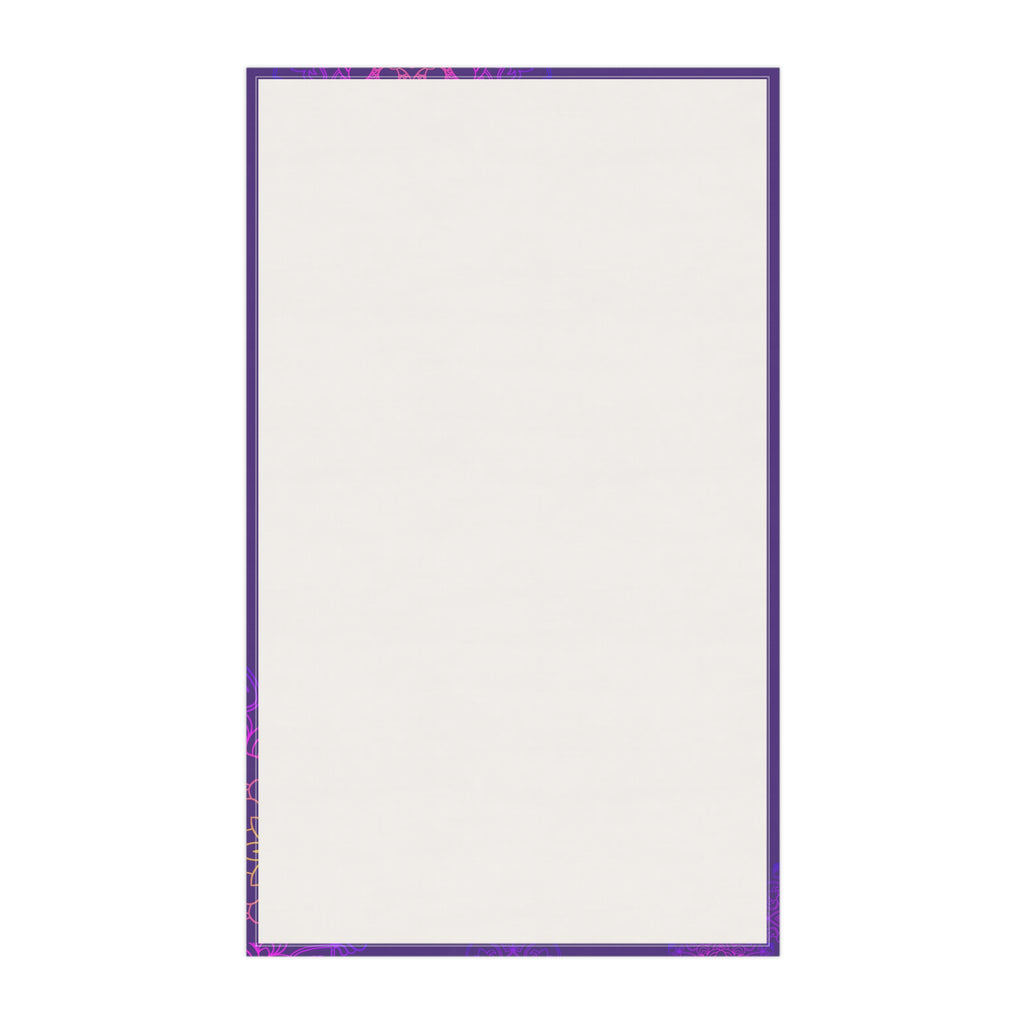 Floral Mandala Kitchen Towels Set in Rich Purple and Pink Hues