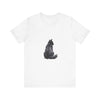 Black cat silhouette tee featuring a cozy and stylish design for cat lovers