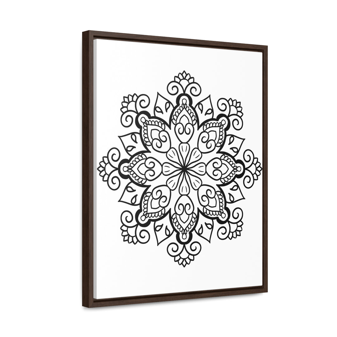 Mandala Handmade Art - Black & White Wall Art - Gallery Canvas Wraps, Vertical Frame 44