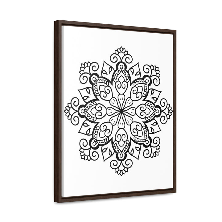 Mandala Handmade Art - Black & White Wall Art - Gallery Canvas Wraps, Vertical Frame 44