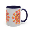 Beautiful mandala art mug with colorful floral design, perfect for enjoying your favorite hot beverages in style