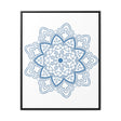 Vertical Frame Mandala Design Wall Art in Steel Blue