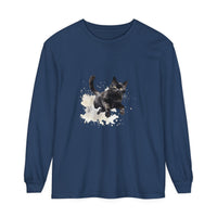 Black Cat Watercolor Splash T-Shirt: a stylish and unique tee featuring a colorful watercolor design of a black cat