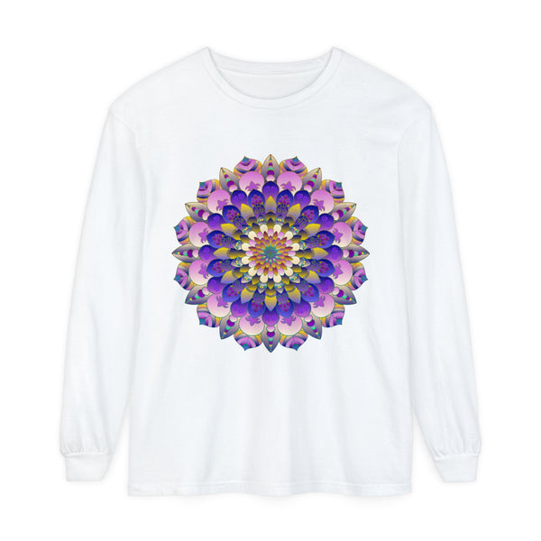 Colorful Mandala Long Sleeve T-Shirt - Psychedelic Art image 1