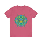 Psychedelic Mandala Tee - Vibrant Flower Design Alt Text 10