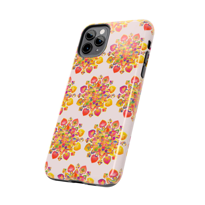 Phone Case - Hand-Drawn Mandala Art - Light Pink Long Description 41