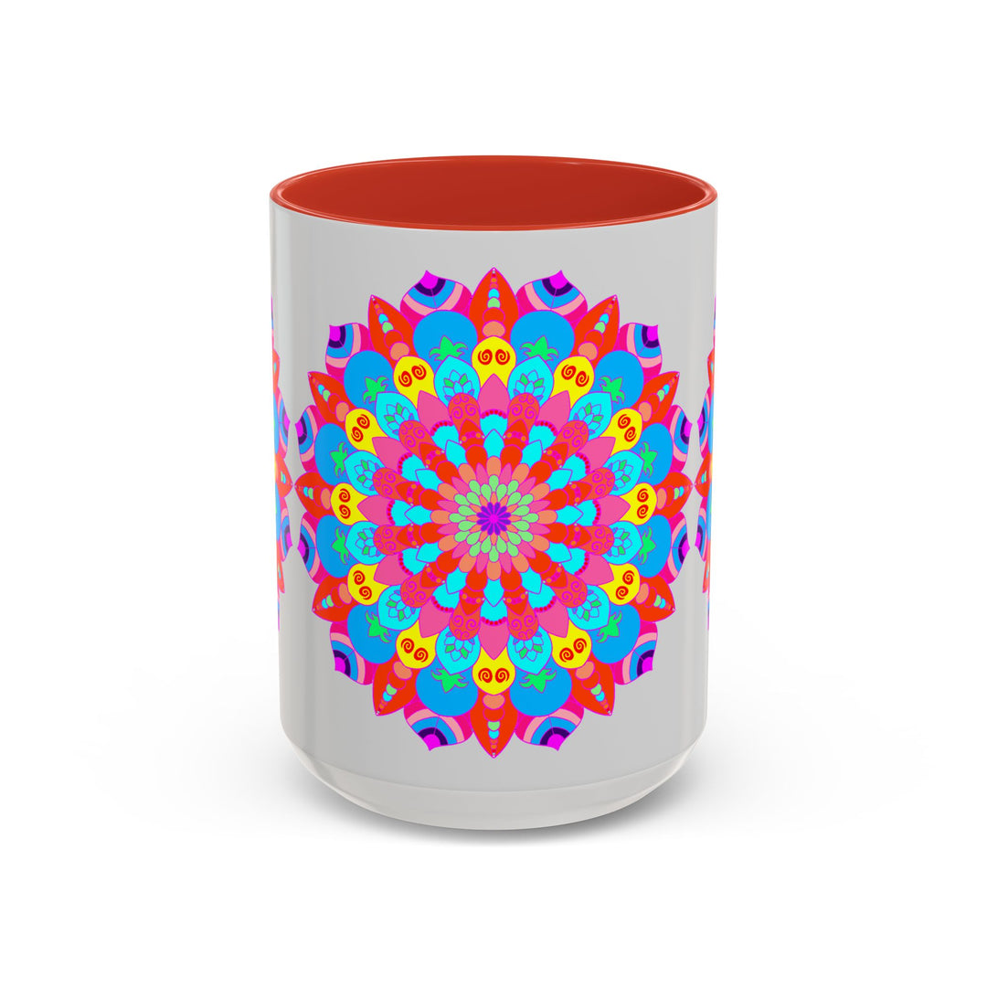 Vibrant Mandala Mug with colorful petals and peaceful design