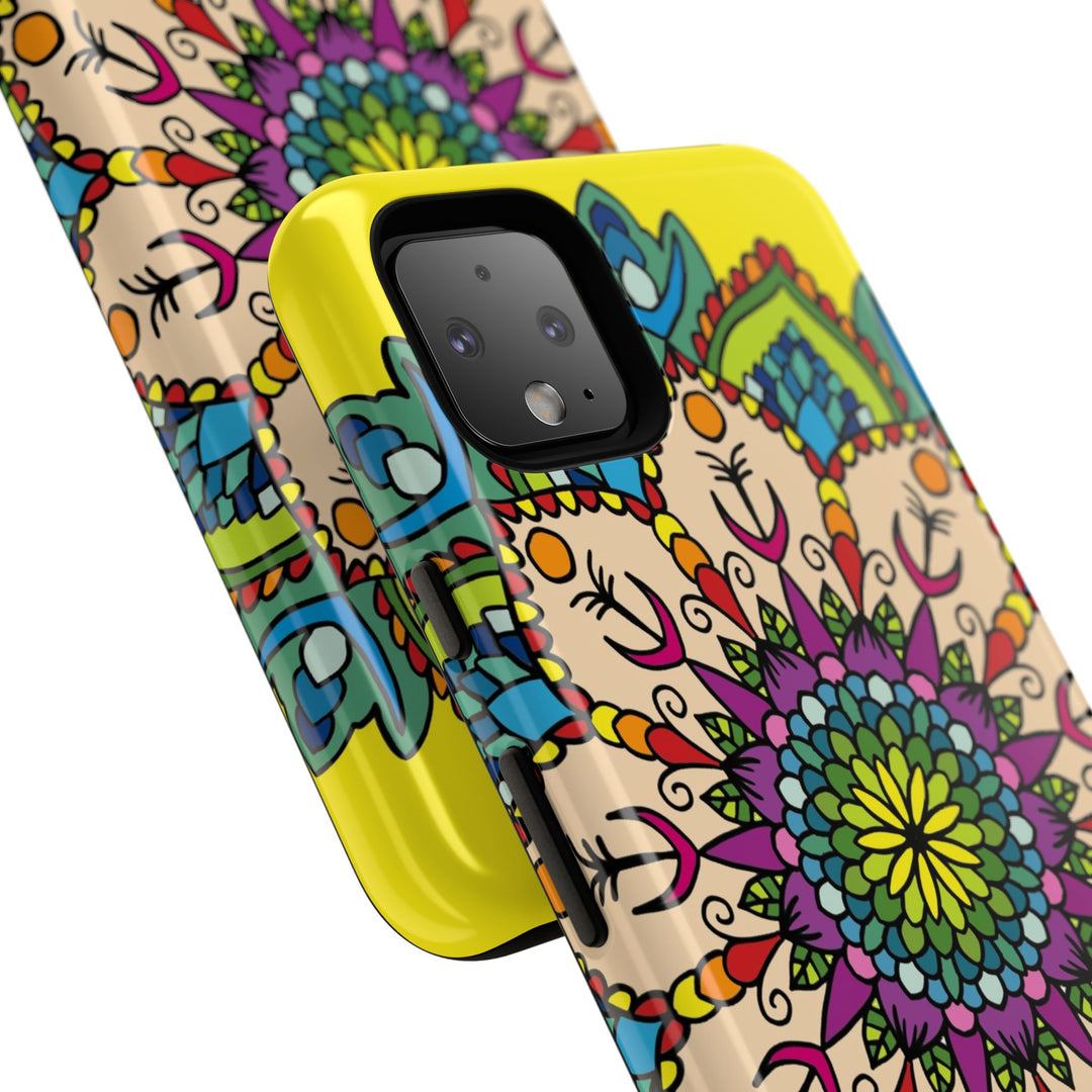 Intricate Floral Yellow Phone Case for Bold Protection and Style
