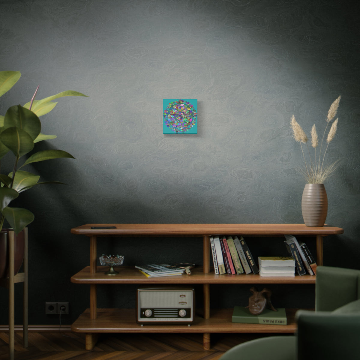 Colorful Floral Mandala Matte Canvas Wall Art — Stretched 1.25"
