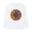 Vibrant Mandala Unisex Long Sleeve T-Shirt in bold red and intricate design