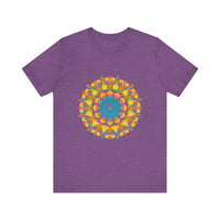 Vibrant Mandala Tee showcasing a colorful and intricate geometric design for a unique and eye-catching fashion statement