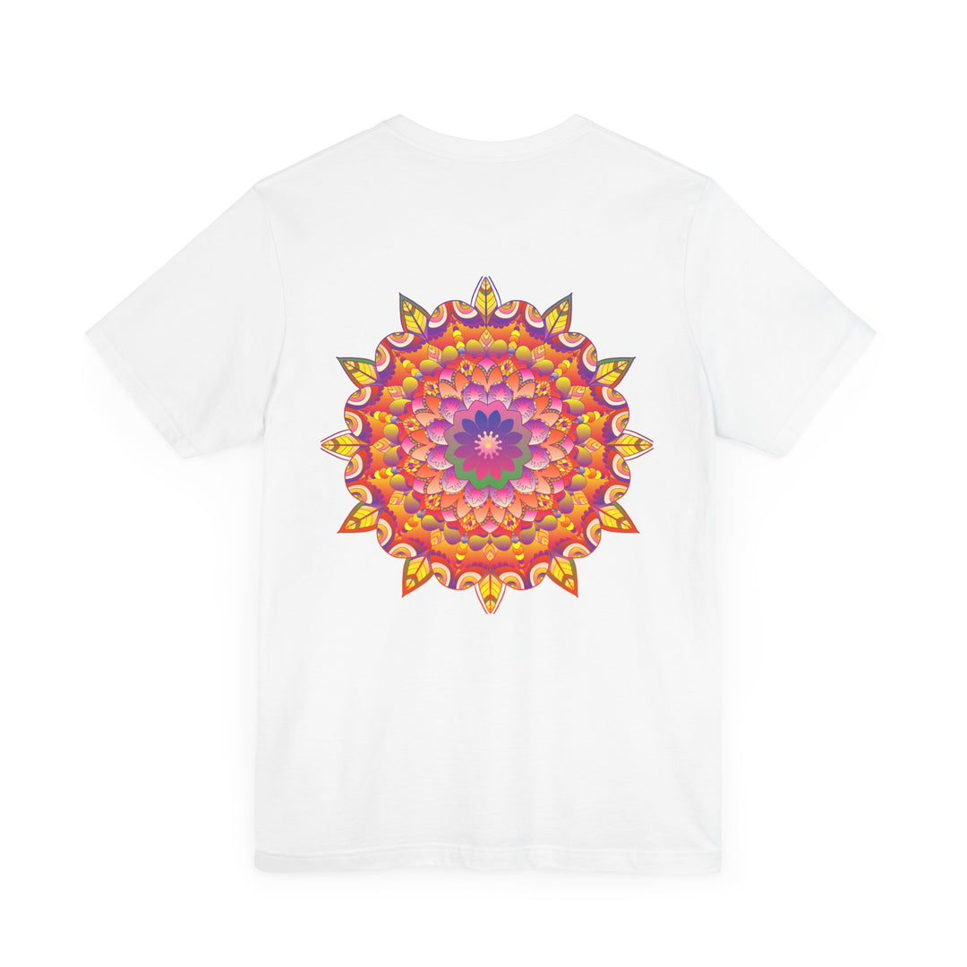 Colorful and intricate mandala design t-shirt promoting spiritual peace and harmony