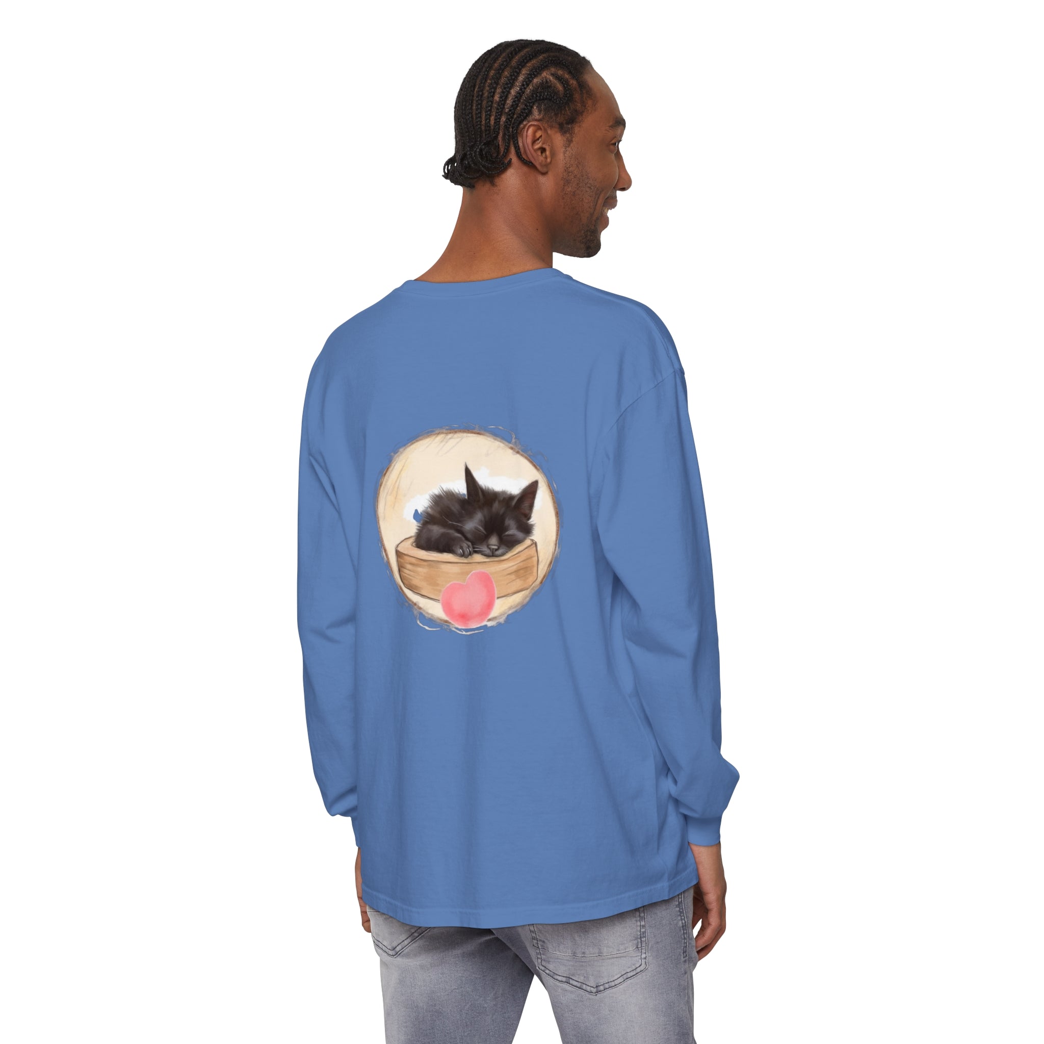 Unisex t-shirt with an adorable sleeping kitten illustration