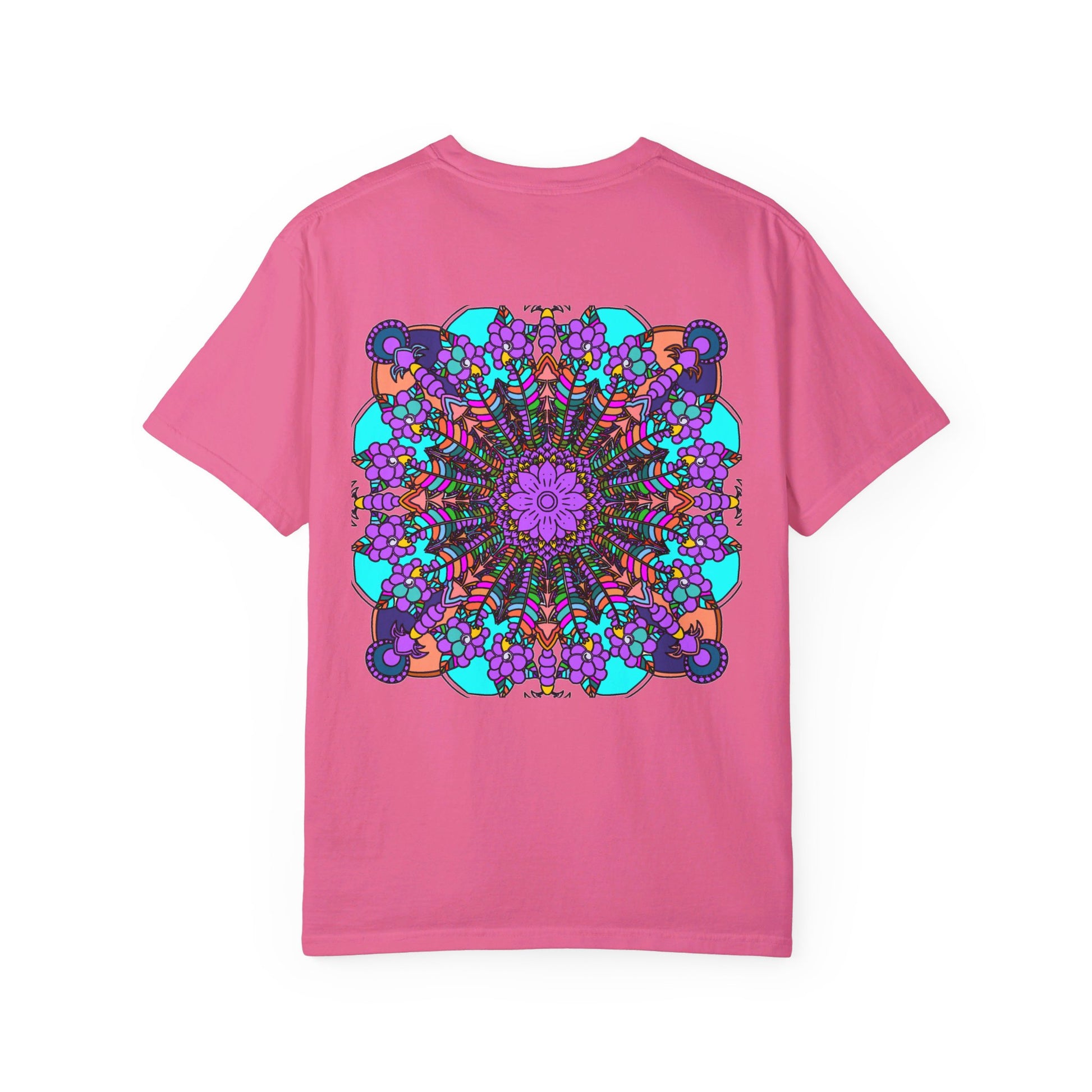 Unisex Mandala T-Shirt featuring Hand-Drawn Mandala Art on 100% Ring-Spun Cotton, Garment-Dyed for Extra Comfort