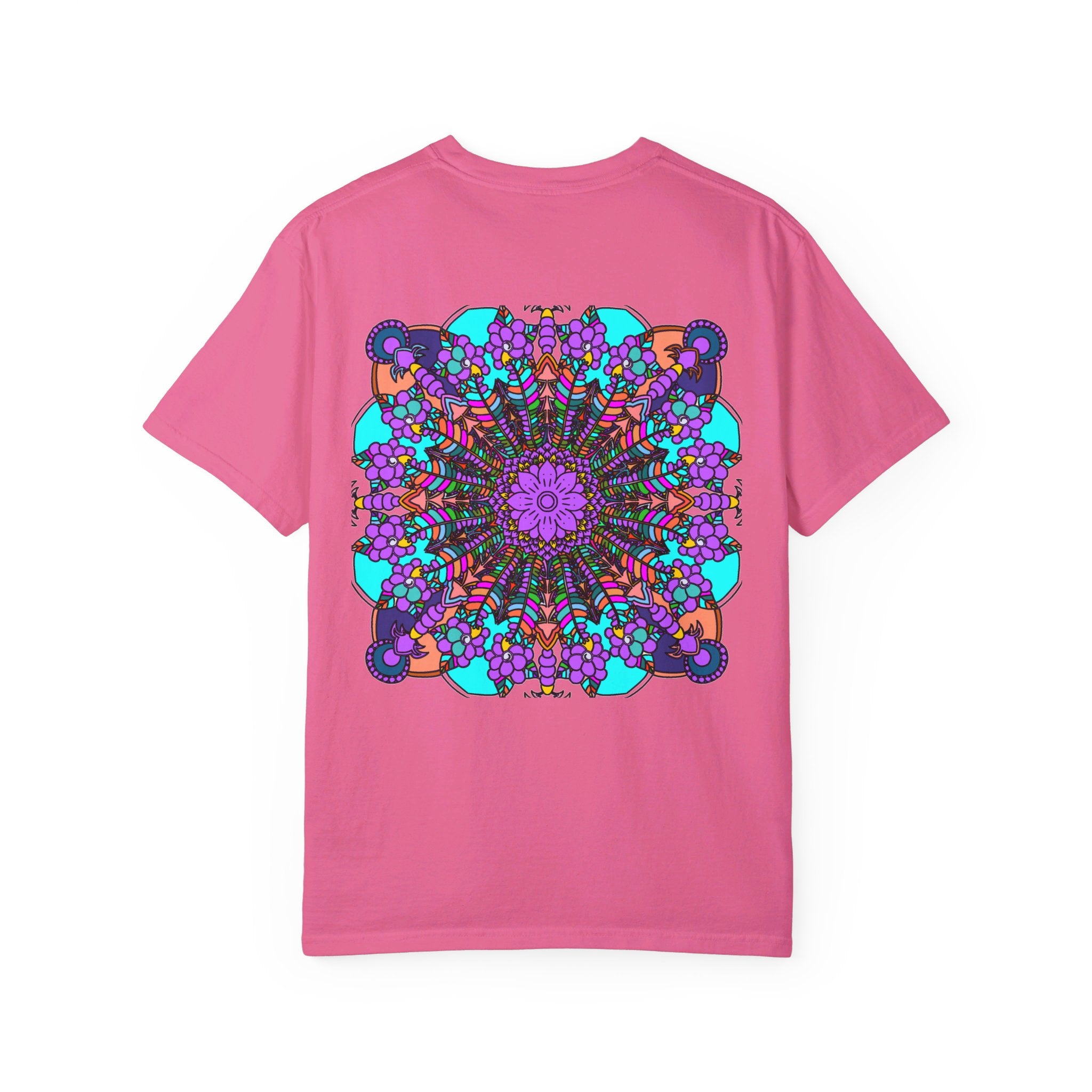 Unisex Mandala T-Shirt featuring Hand-Drawn Mandala Art on 100% Ring-Spun Cotton, Garment-Dyed for Extra Comfort