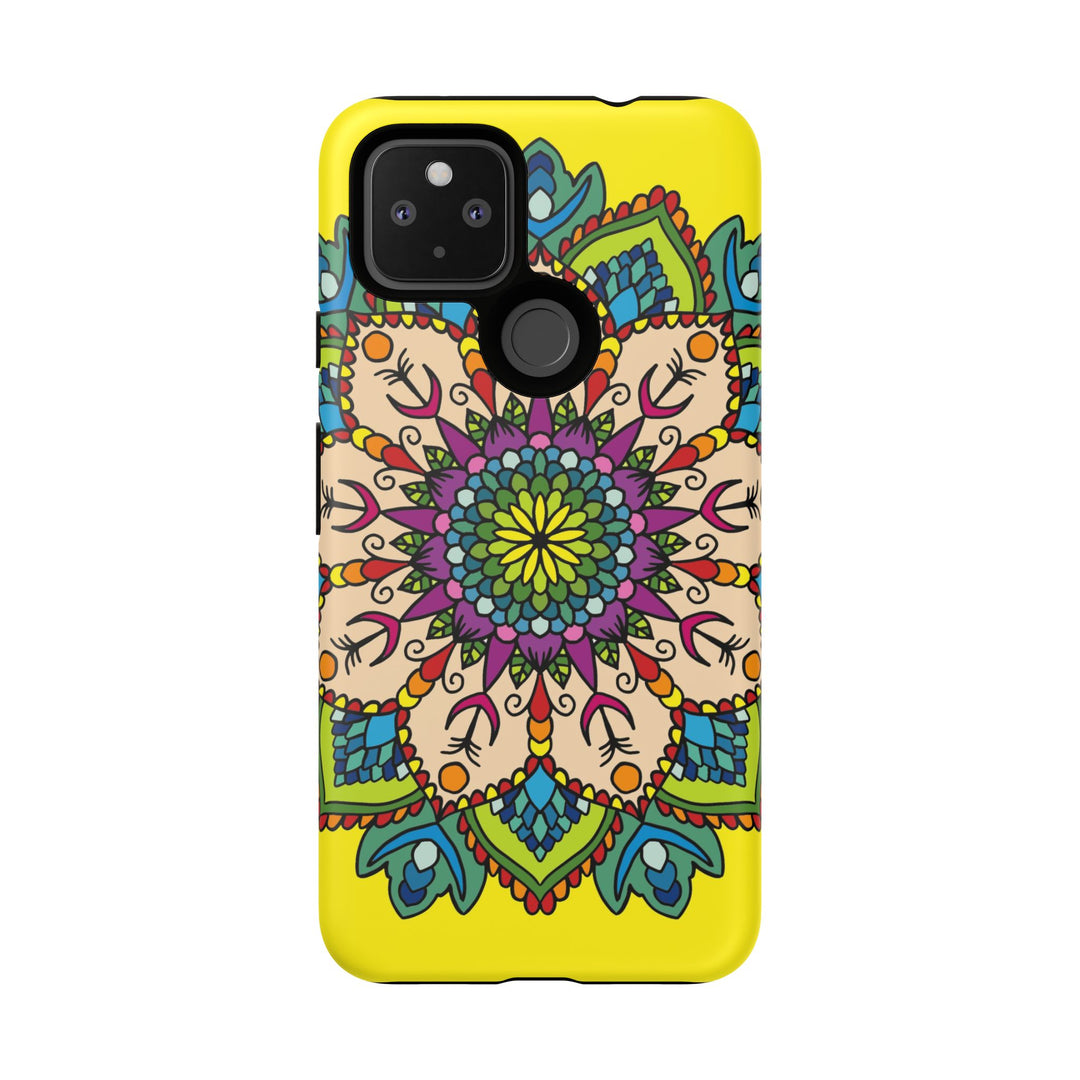 Intricate Floral Yellow Phone Case for Bold Protection and Style