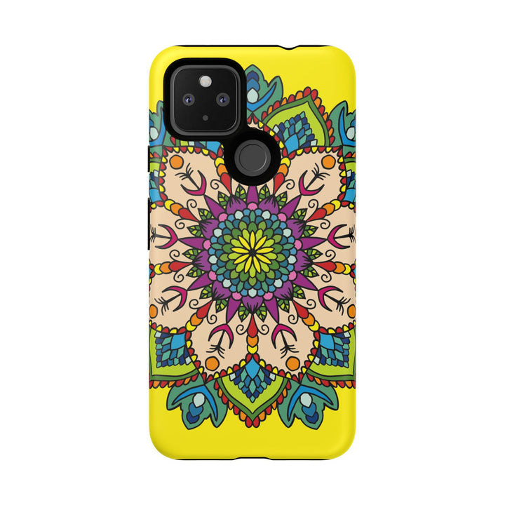 Intricate Floral Yellow Phone Case for Bold Protection and Style