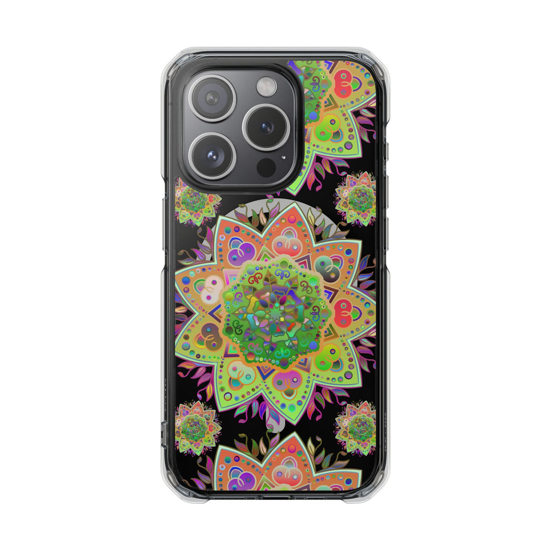 Stunning Mandala MagSafe®-Compatible iPhone 14/15 Impact Case designed for both style and protection