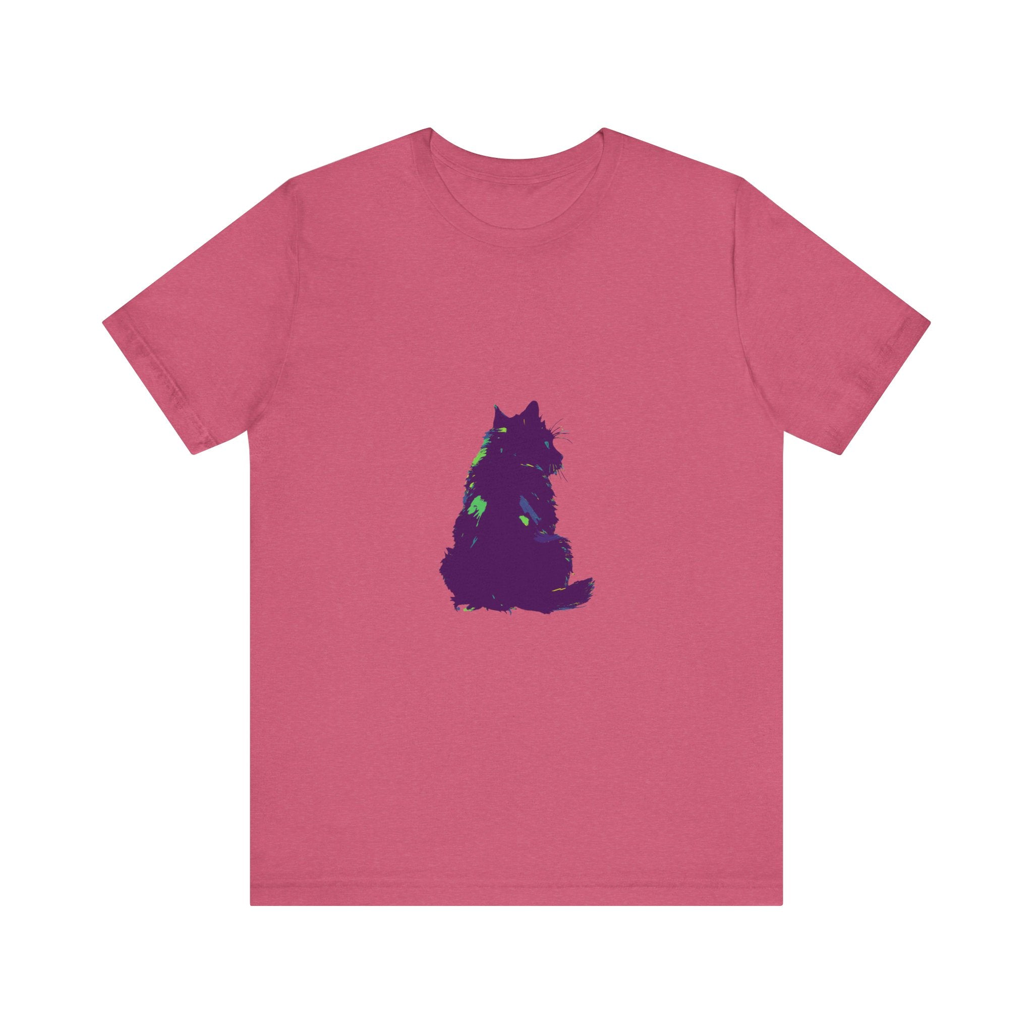 Black Cat Mystery - Colorful Silhouette T-Shirt with Vibrant and Eye-catching Design for Cat Lovers