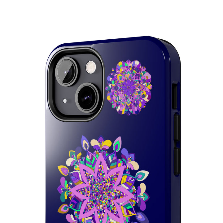 A durable and shock absorbent hand drawn mandala art purple shades phone case