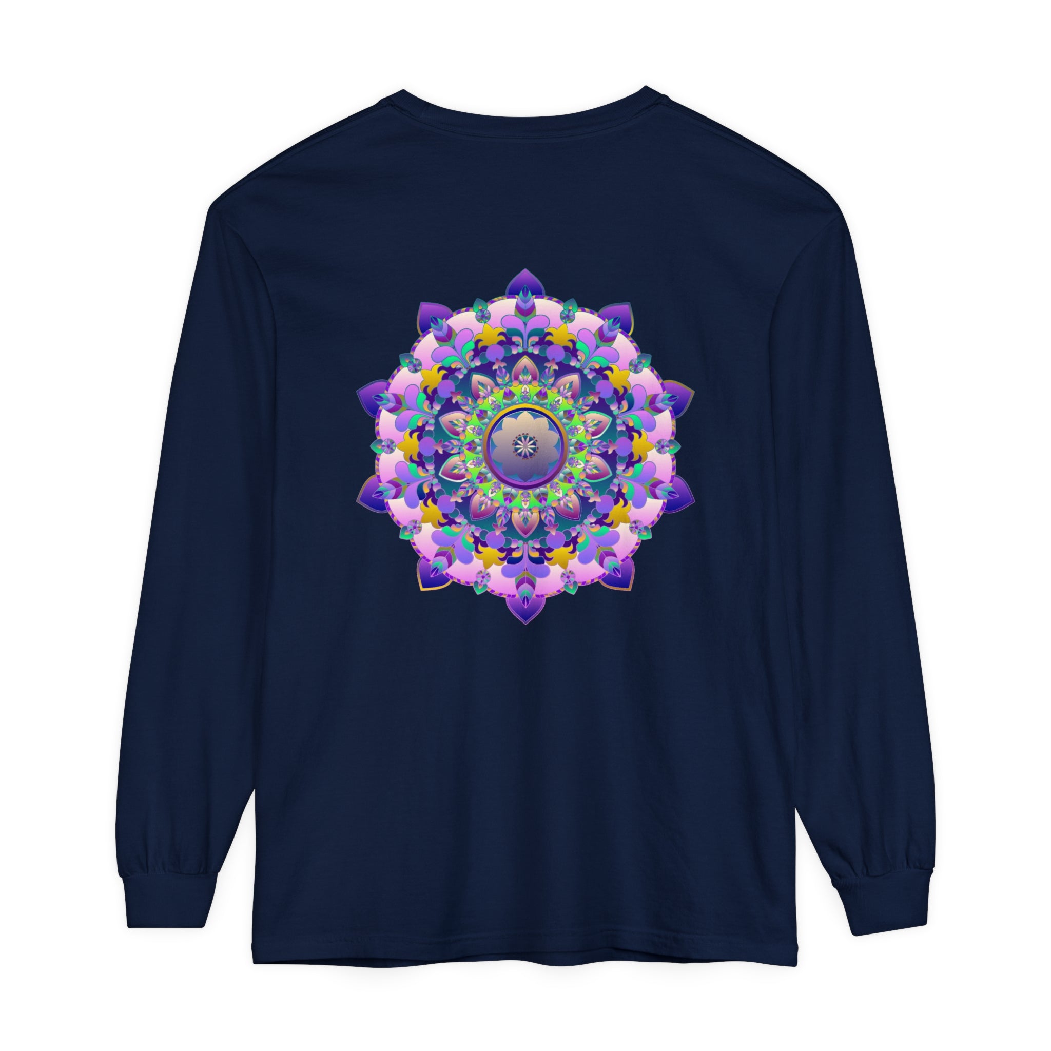 Colorful and intricate mandala design long sleeve shirt for all genders