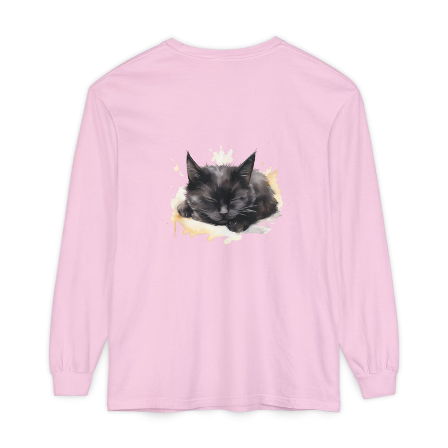 Full Sleeve Tee | Sleepy Cat Watercolor