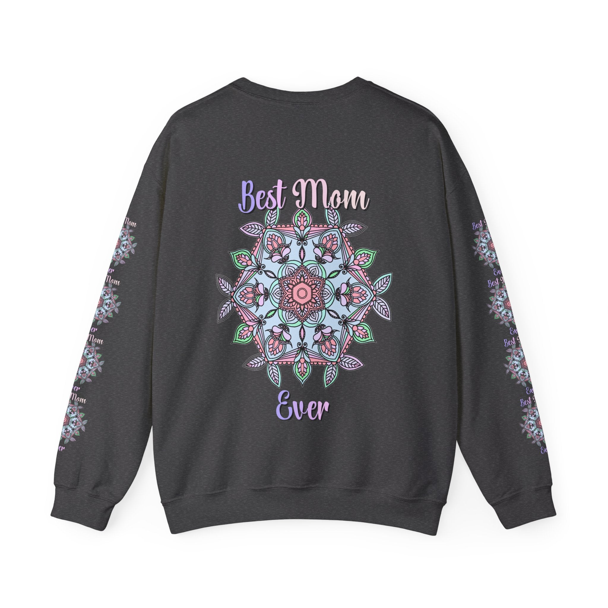 Mandala Art Crewneck Sweatshirt Celebrating Moms in Soft Hues